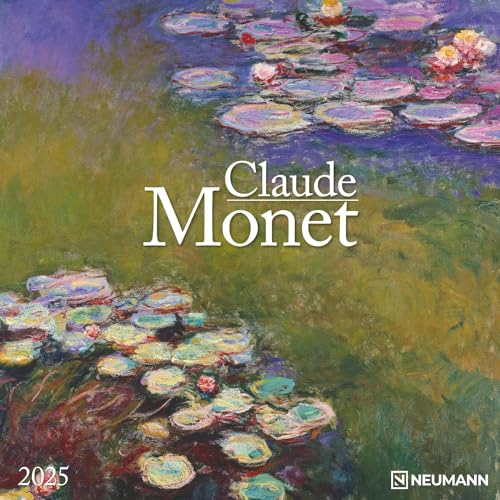 N NEUMANNVERLAGE - Claude Monet 2025 Broschürenkalender, 30x30cm, Wandkalender mit Kunstwerken von Claude Monet, internationalen Feiertagen und Mondphasen, viel Platz für Notizen
