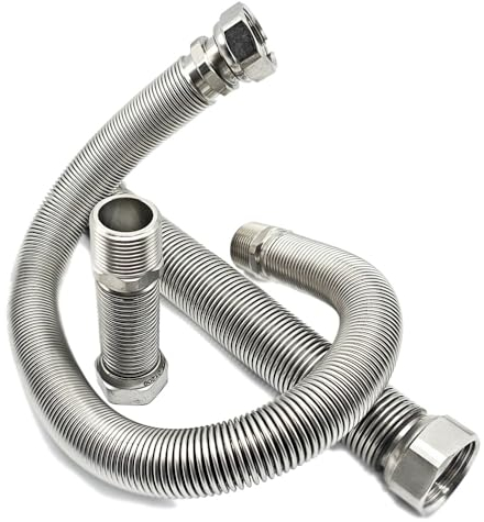 Edelstahlwellrohr ausziehbar IG/IG 3/4“ - 500-1000 mm Solarleitung Flexschlauch