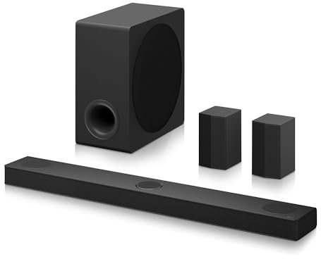 LG S80TR Soundbar intelligente, 580 W di potenza e canali 5.1.3, altoparlanti doppi posteriori wireless, 3 altoparlanti verticali, audio surround Dolby Atmos e DTS: X, alta risoluzione 24 bit/96 kHz