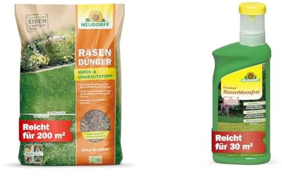 Rasendünger Moos- & UnkrautStopp 10 kg plus Finalsan RasenMoosfrei 500 ml
