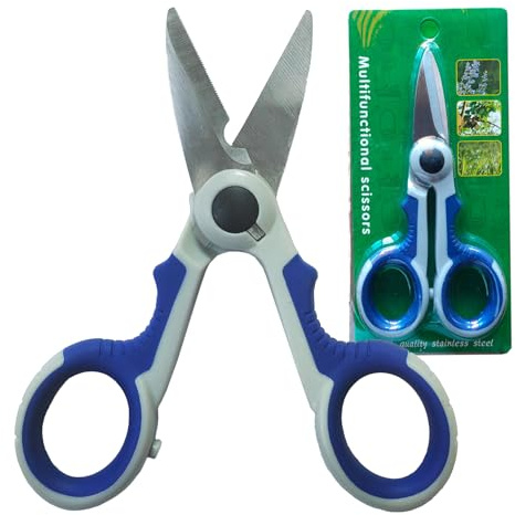Electrician Scissors Multi-Function, High-Performance Insulated Cutting Tool, Stainless Steel Serrated Shears for Cutting Iron Electrical Wires Meat Fishing Line