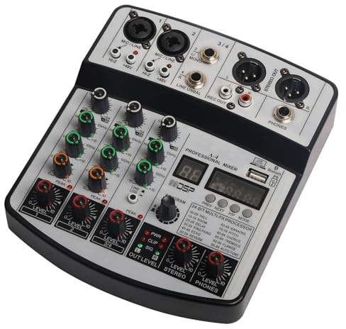 4 Channel Mixer Dj Mixers Audio Mixer Usb Sounds Mixing Board Music Mixers with 99 Kinds of DPS Digital Effects