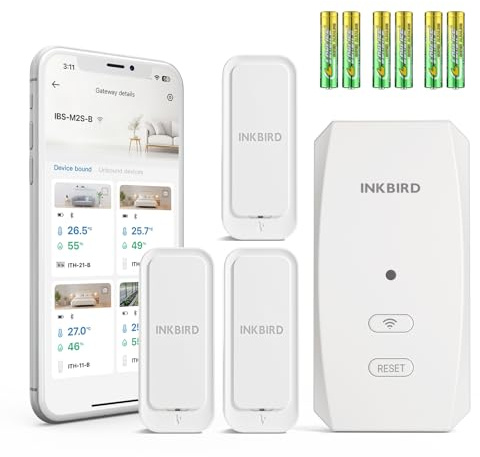 INKBIRD Hygromètre Thermomètre Connecté Bluetooth avec WiFi Passerelle | Enregistreur Température Humidité,Contrôle APP, Stockage et Exportation de Données,Maison Chambre Bureau Terrarium Reptile