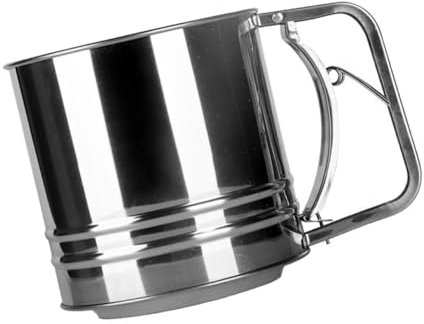 Ciieeo Hand Crank Flour Sifter Portable Powder Strainer for Baking Tools Large Stainless Steel