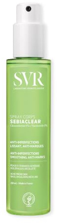 SVR - Sebiaclear Body Spray - Gama Sebiaclear – Tratamiento antiimperfecciones para la espalda, hombros y escote – Para piel propensa al acné – Gluconolactona 8%, Niacinamida 5%, Zinc – 150 ml