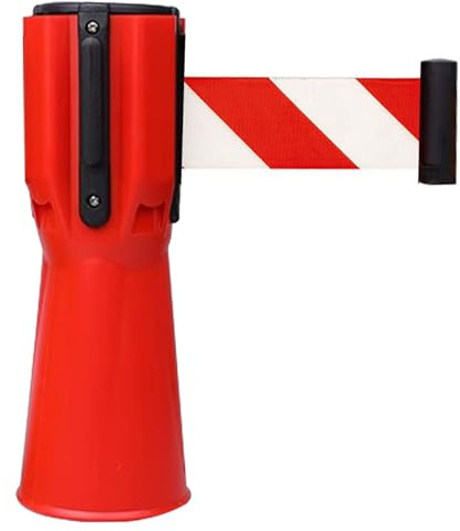 2/3/5/10M Kegel-Absperrband, an Kegeln montierbares Gefahrenwarnband für Verkehrskegel, einziehbare Gurtabsperrung(B,3M/9.8FT)