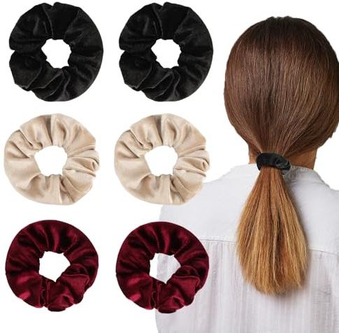 6 stycken hårsnoddar scrunchies med dragkedjeficka, Scrunchies hårsnodd med dragkedja hemliga fack diskret sedelgömning att gömma sig, reseprylar för kvinnor flickor