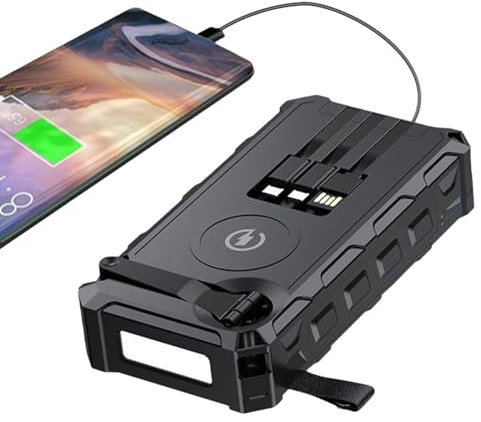 Banque D'énergie Solaire, Banque Électrique Portable 15W, Chargeur Solaire 27000mAh, Avec Une Fonction De Travail Sans Effort, Charge Polyvalente, 16,6x8,5x3,5 Cm, Pour Les Cyclistes De La Randonnée D