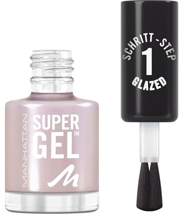 MANHATTAN Super Gel Nail Polish, langhaltender Nagellack, hochglänzendes Finish, einfache Anwendung, gelartige Maniküre, splittert nicht, cleane Formel, 107 Glazed Out, 12ml