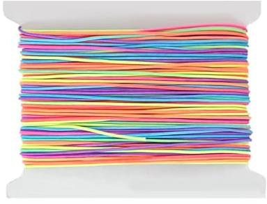 Huoflame 38 Farben Gummiband Kordel für DIY Schmuck - Elastische Schnur 20m, Hochwertige Polyester mit Latex, Bunte Farben zum Basteln - Perfekt für Armbänder, Perlen, Freundschaftsarmbänder