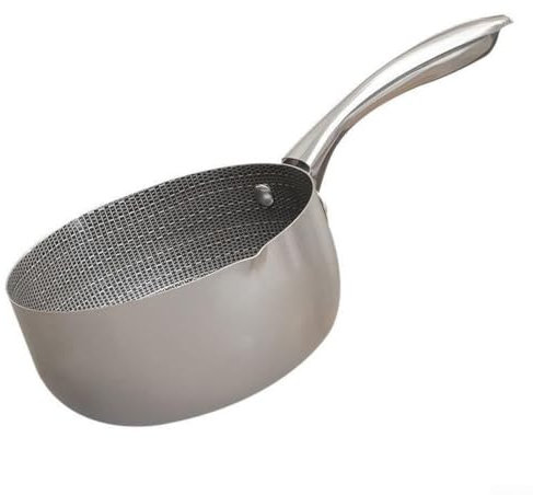Sartén pequeña de acero inoxidable, cacerola pequeña de acero inoxidable, ollas gruesas para nieve, café, mini sartenes para salsa para la cocina del hogar (18 x 18 cm)