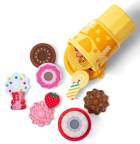 Melissa & Doug Play to Go Cake and Cookies Play Food Travel Toy in Cup with Fidget Toy Lid – 12 Pieces for Cupcakes, Cookies, Layer Cakes for Boys and Girls Ages 3+