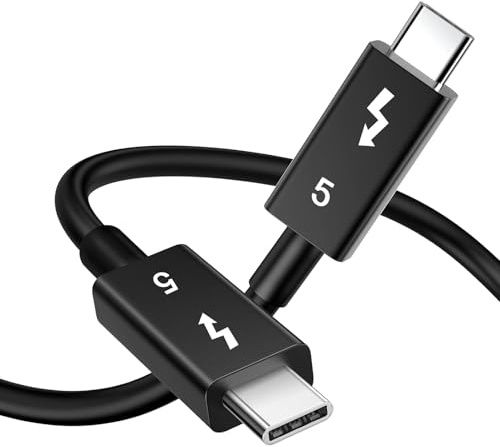 Diyuna USB C Câble Thunderbolt 5 80Gbps – Charge Rapide PD 240W, 16K/8K/4K Affichage, Compatible Thunderbolt 4/3/5 USB4 – Pour MacBook, Ordinateur Portable, eGPU, SSD, Station d’accueil (1m)