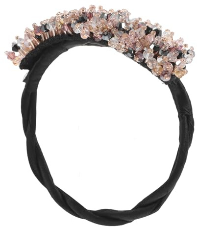 Healeved Kristall Haarknotenformer Flexibel Mittlere Größe Haargummi für Frauen und Mädchen Dutt Styling Zubehör mit Strass Haarschmuck für Natürlich Flauschigen Look