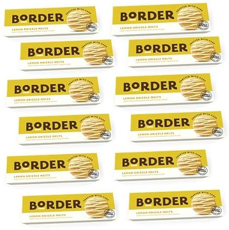 Border Biscuit Lemon Drizzle Melts – Realizzato con vera leggera burrosa e scorza di limone – Delizioso, regalo perfetto per gli amanti dei biscotti per madri, padri e Natale, disponibile per cesti