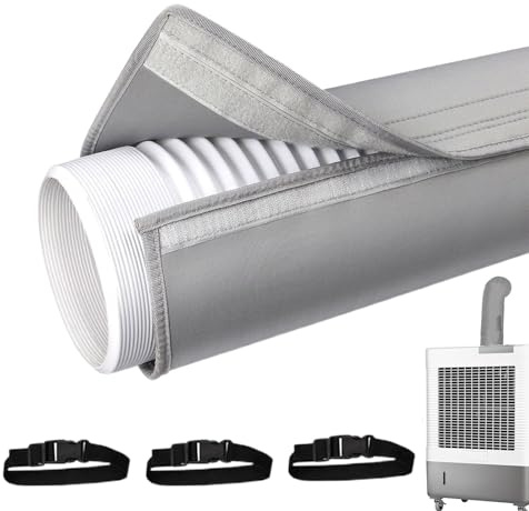 Housse pour Tuyau D'évacuation de Clim, Manchon Anti-Chaleur pour Gaine d’Évacuation avec 3 Sangles Ajustables, Protection Portable pour Tuyau de Climatisation, pour Techniciens Installateur