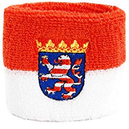 Flaggenfritze Schweißband Motiv Fahne/Flagge Deutschland Hessen, 2er Set + gratis Aufkleber