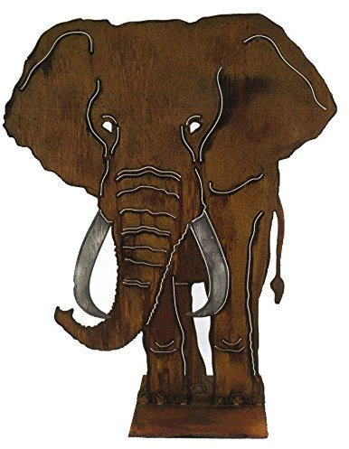 Rost - Großer Elefant - Höhe 120cm - Auf Platte & Fester Stand - Hochwertige Gartendekoration