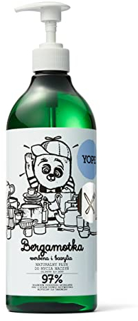 Yope Natural Detergent Washing-Up Liquid | Bergamot & Basil | Vegan | Cruelty Free | Paraben & SLS Free | 750 ml