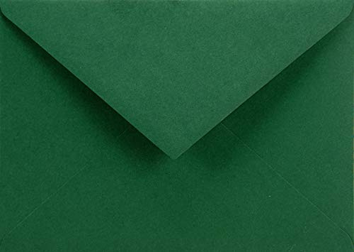 Netuno 100 Dark Green Coloured envelopes DIN C6 114x162mm 4.49x6.39 inches 115gsm Sirio Color Foglia Pointed gummed Flap no Window for Wedding Invitations Birthday Greeting Cards Christmas vouchers