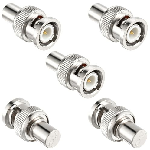 RFAdapter BNC 50 Ohm Terminator, 5-Pack BNC Male Plug Cap Protective Cover for VNA, Signal Analyzers, Coaxial Cable Adapter Connector