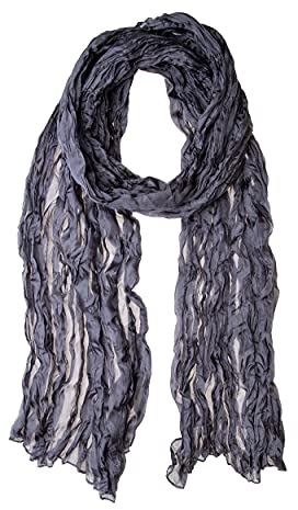 Tinitex Knitterschal Halstuch Schal XXL grau Seide 180x90cm Crinkle