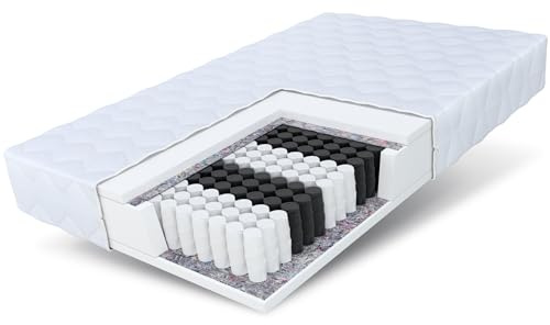 FDM Matratze 140x200 cm Härtegrad H3 Höhe 16 cm TaschenfederkernmatratzePolyurethan-Schaum 7 Komfortzonen mit Hypoallergenem Waschbarem Premium-Bezug Oeko-Tex Medic