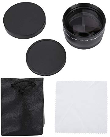 Objectif Grand Angle HD, Objectif Grand Angle 2X, étanche, résistant aux Rayures, pour Appareil Photo avec Filetage d'objectif de 58 mm. Diamètre du Filetage Avant: 62 mm