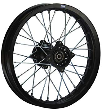 HMParts Llanta de acero de 14 pulgadas trasera negra tipo 2 adecuada para casi todos los modelos con eje de 12 mm Dirt Bike, Pit Bike, XMOTOS, Motocross