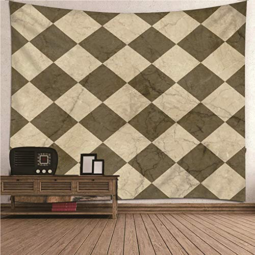 Banemi Coole Wandteppich, Deco Teppich Beigebraun Geometrische Muster Polyester Wandteppich Wanddeko für Wohnzimmer 200x200CM