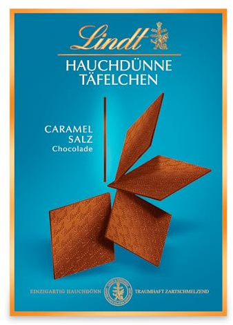 Lindt Schokolade | Hauchdünne Täfelchen Caramel & Salz, 125g, Geschenk