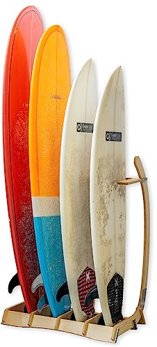 StoreYourBoard Freestanding Surfboard Rack, Indoor Display Stand Shortboard and Longboard Organizer, Holds 150 lbs