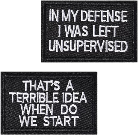 TXSN in My Defense I was Left oövervakade lappar, krok & ögla lapp full broderi lappar för kepsar väskor västar jackor ryggsäckar uniformer