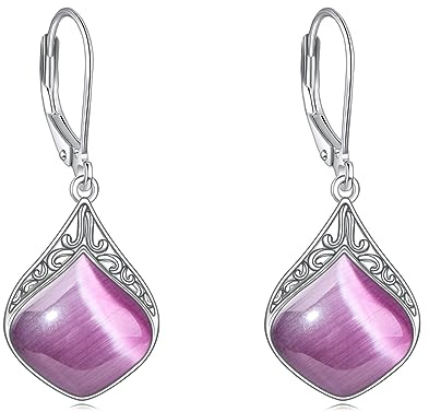 Mondstein Ohrringe Sterling Silber Filigran Irisch Keltisch Teardrop Mondstein Tropfen Ohrringe Schmuck Geschenke für Damen