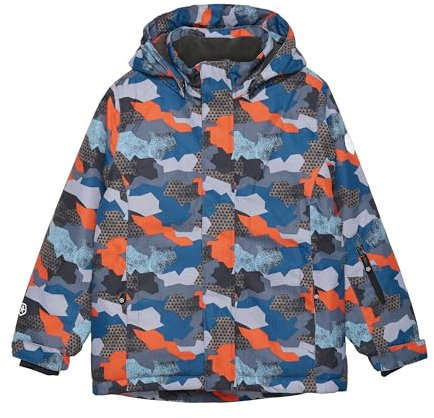 Color Kids Boys Ski Jacket Aop Bunt - Robuste wasserdichte Jungen Skijacke, Größe 110 - Farbe Turbulence