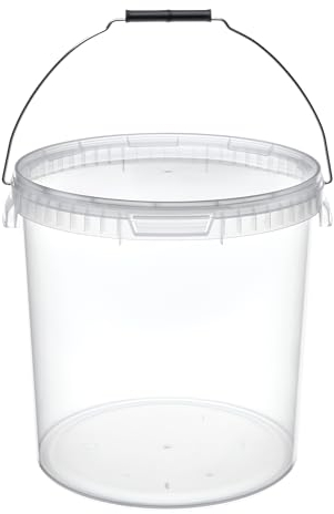 Garronda Secchio con Coperchio 20 L per la conservazione di Prodotti Alimentari e chimici 1 Pezzo Trasparente GD-0072