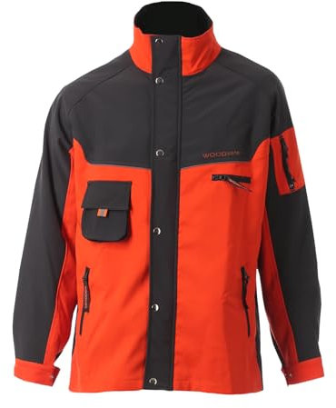 WOODSafe® Forstjacke, Waldarbeiterjacke, Arbeitsjacke, Farbe orange/grau (DE/NL/SE/PL, Numerisch, 54, 56, Regular, Regular, 290, orange/grau)