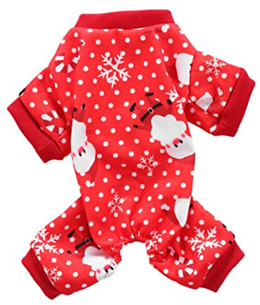 INOOMP Hundemantel Weihnachtskleidung für Haustiere Party-Kleidung Schneemann-Muster Bequem für Outdoor-aktivitäten Größe L