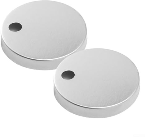 Lot de 2 cache-charnières pour abattant WC en acier inoxydable brossé Diamètre 60 mm