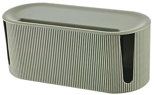 Scatola Nascondi Cavi, Scatola Portacavi, Come Nascondere Prese e Fili Tutto per Casa, Scatola Organizer per Cavi da Scrivania, Coprifili tv a Muro, Porta Cavi Scrivania (verde)