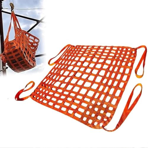 Heavy Duty Cargo Lifting Net Belt with Hay Net 4m x 4m 20cm Mesh 4t Load Capacity Ideal for Construction and Moving Equipment
