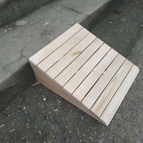 WINARA Holz Schwellenrampe 7-15cm Hoch, Bordsteinrampe Rollstuhlrampe, Türschwellenrampe for Bürgersteig Fahrrad Rollstuhl Roller(31 * 30 * 9cm)