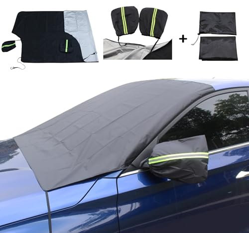 Genérico Protector Luna Coche Hielo, Protector Parabrisas Hielo Protege de Nieve y Antihielo,Funda Plegable Parabrisa Delantero. Protector heladas Coche, Parasol Coche