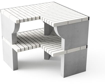 MAESTRO FERRETERO MOVELAR - Angolo Bailén Plus per Barbecue da lavoro prefabbricato (Beige, Grigio - 95 x 58 x 58 cm) - Uso esterno
