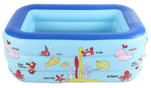 Aufblasbarer Schwimmbad für, Aufblasbarer Kinderpool, 130 X 85 X 55 cm Family Lounge Pool, Kleinkind -Wasserspiel -Spielzentrum für Innen- und Außenbereiche