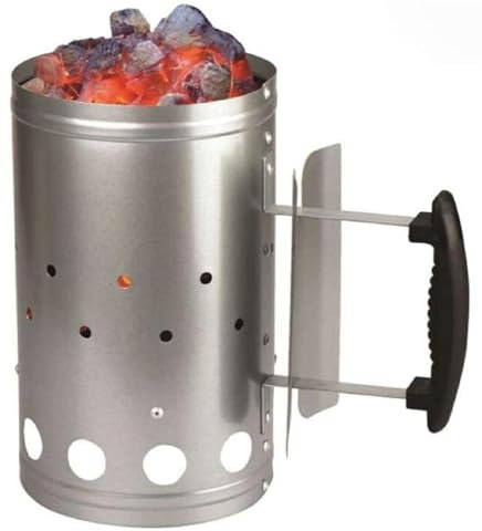 Stainless Steel BBQ Charcoal Chimney Starter | Rapid Fire Ignition Grill Lighter Kit | 17x27cm Large Capacity | Quick Start Coal Burner for BBQs