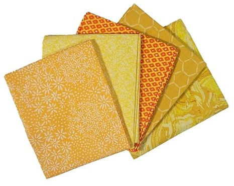 The Craft Cotton Co. 100 % bomull gul mixer tyg fat quarters 45 x 55 cm brett digitalt paket för hantverk, sömnad, quiltning, heminredning