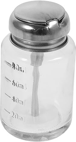 OUNONA Flacone Per Rimuovere Lo Smalto in Vetro Pompa Pressata, Bottiglia Vuota Portatile Per Liquidi Di Manicure, Contenitore Ricaricabile Trasparente Bocca Larga Per Nail Art e Pulizia