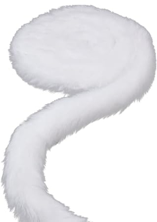 Ruban en fausse fourrure blanche de 5,5 m pour sapin de Noël, garnitures pelucheuses pour capuche, couture, guirlande, décoration d'intérieur, décoration de chambre (3 cm de large)