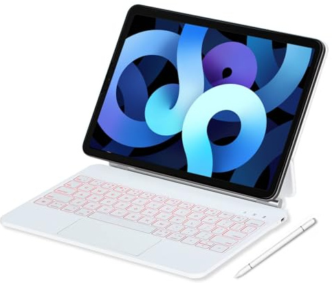IXTRA Magic Keyboard - Funda para iPad Air de 11 pulgadas M3/M2 2025/2024, iPad Pro de 11 pulgadas 4ª/3ª/2ª/1ª, iPad Air 10.9 pulgadas 5ª/4ª, teclado mágico delgado con soporte voladizo flotante